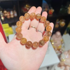 Vòng tay thạch anh tóc vàng đồng vip